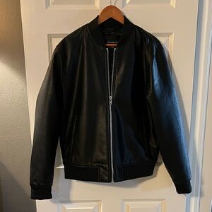 Abercrombie Faux Leather Bomber Jacket